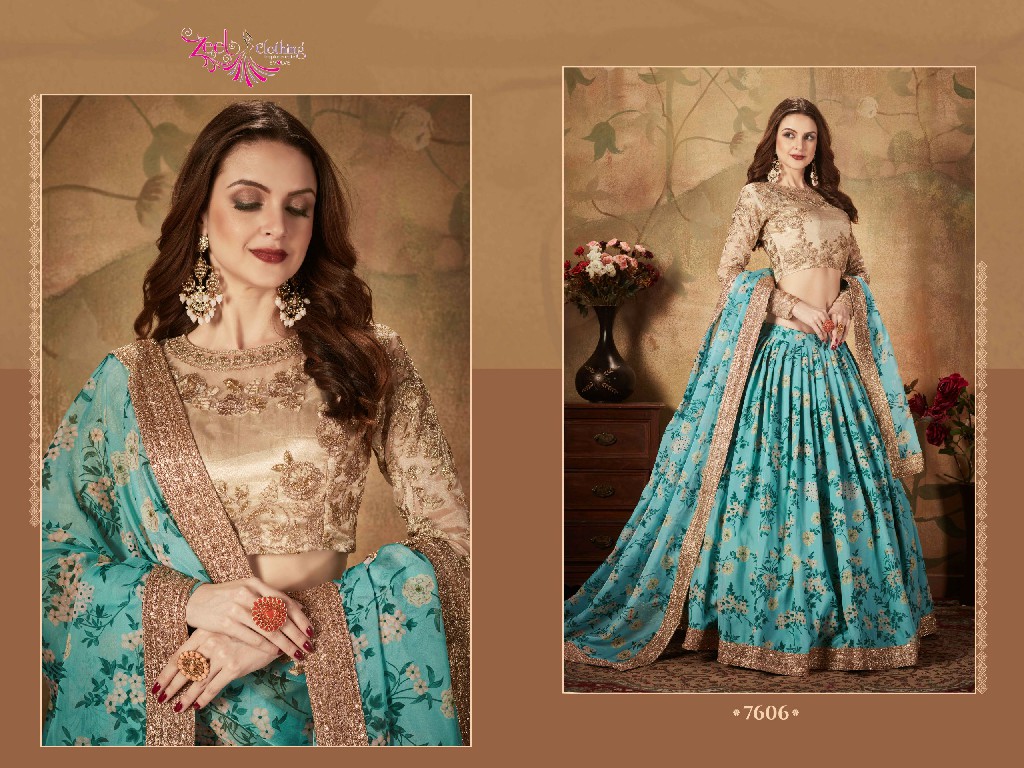 Zeel Clothing Floral Vol-1 Wholesale Organza Fabrics Lehenga Choli