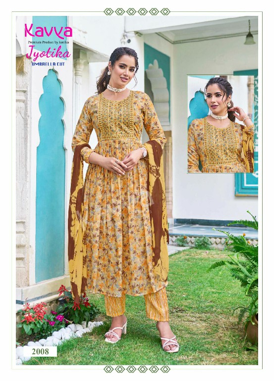 KAVYA JYOTIKA VOL 2 BEAUTIFUL READYMADE UMBRELLA CUT KURTI BOTTOM DUPATTA COLLECTION