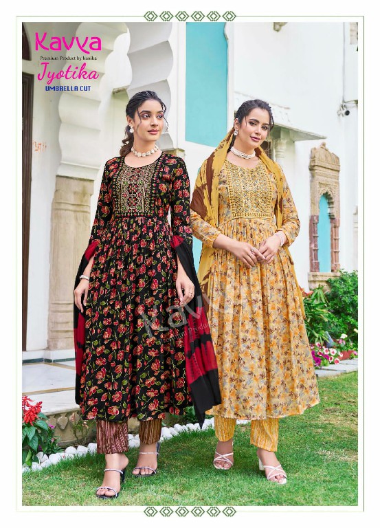 KAVYA JYOTIKA VOL 2 BEAUTIFUL READYMADE UMBRELLA CUT KURTI BOTTOM DUPATTA COLLECTION