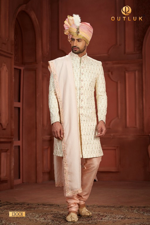 Outluk Wedding Collection Vol-13 Wholesale Pure Silk Mens Sherwani Catalog