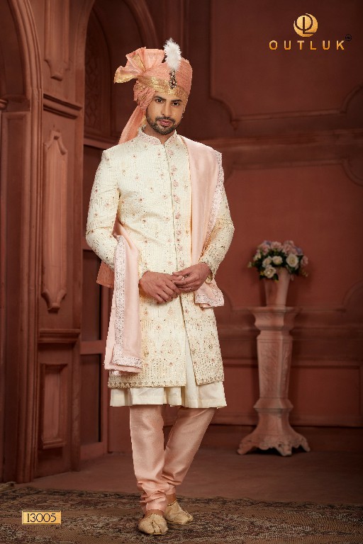 Outluk Wedding Collection Vol-13 Wholesale Pure Silk Mens Sherwani Catalog