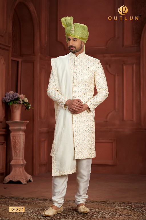 Outluk Wedding Collection Vol-13 Wholesale Pure Silk Mens Sherwani Catalog