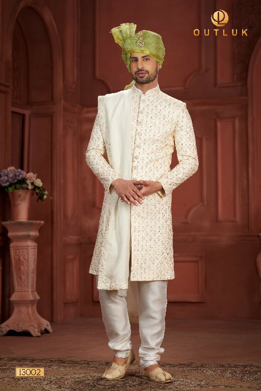 Outluk Wedding Collection Vol-13 Wholesale Pure Silk Mens Sherwani Catalog