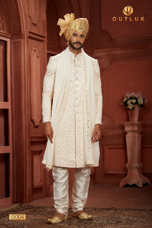 Outluk Wedding Collection Vol-13 Wholesale Pure Silk Mens Sherwani Catalog