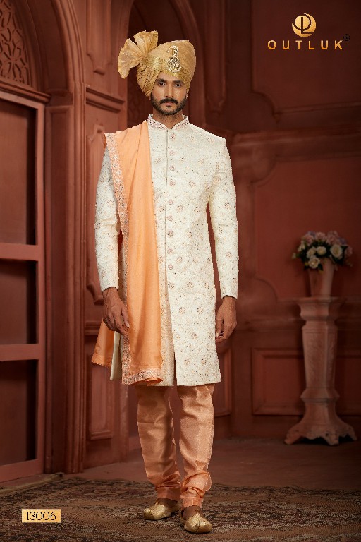 Outluk Wedding Collection Vol-13 Wholesale Pure Silk Mens Sherwani Catalog