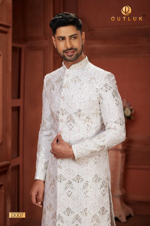 Outluk Wedding Collection Vol-13 Wholesale Pure Silk Mens Sherwani Catalog