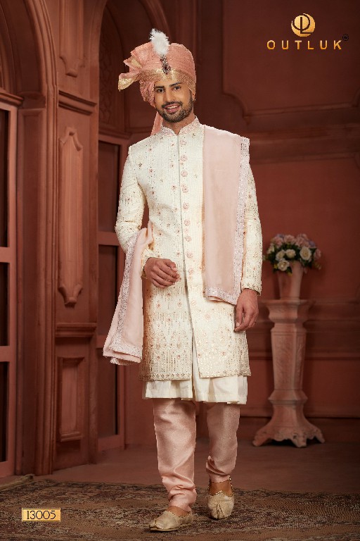 Outluk Wedding Collection Vol-13 Wholesale Pure Silk Mens Sherwani Catalog