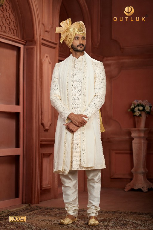 Outluk Wedding Collection Vol-13 Wholesale Pure Silk Mens Sherwani Catalog