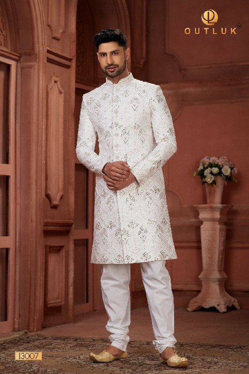 Outluk Wedding Collection Vol-13 Wholesale Pure Silk Mens Sherwani Catalog