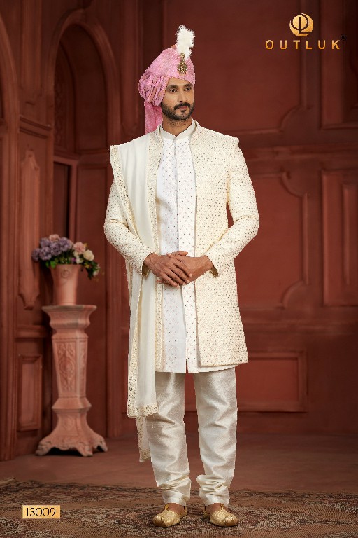 Outluk Wedding Collection Vol-13 Wholesale Pure Silk Mens Sherwani Catalog