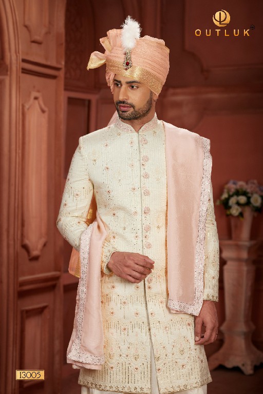 Outluk Wedding Collection Vol-13 Wholesale Pure Silk Mens Sherwani Catalog