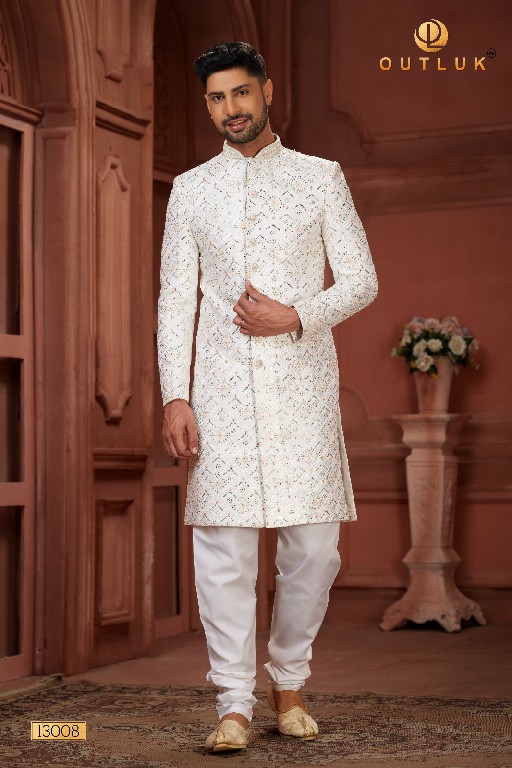 Outluk Wedding Collection Vol-13 Wholesale Pure Silk Mens Sherwani Catalog