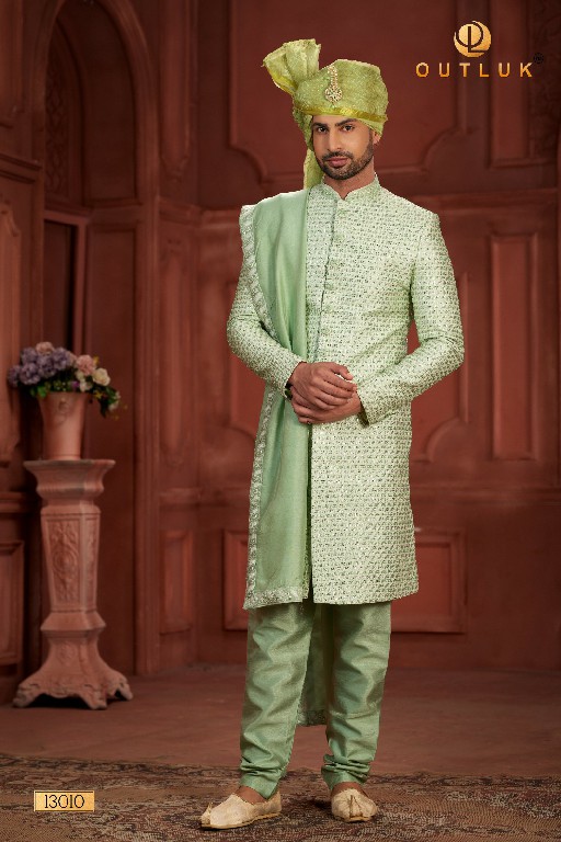 Outluk Wedding Collection Vol-13 Wholesale Pure Silk Mens Sherwani Catalog