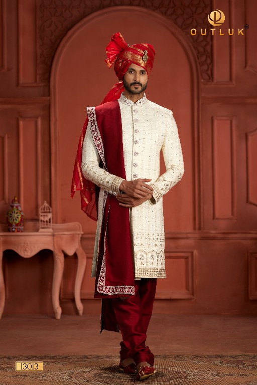 Outluk Wedding Collection Vol-13 Wholesale Pure Silk Mens Sherwani Catalog