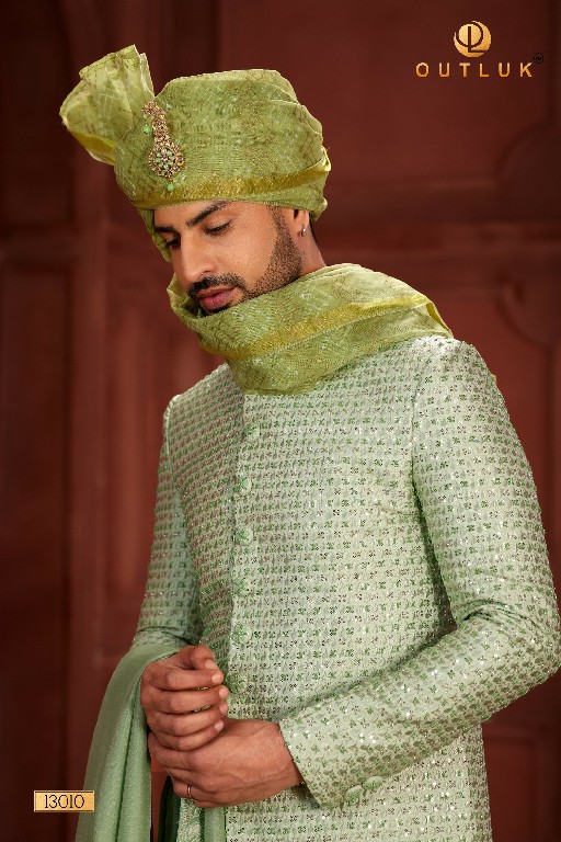 Outluk Wedding Collection Vol-13 Wholesale Pure Silk Mens Sherwani Catalog