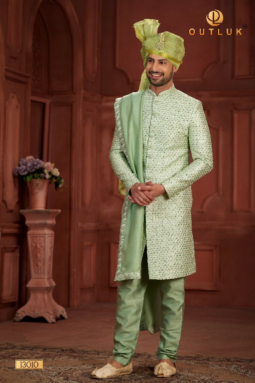 Outluk Wedding Collection Vol-13 Wholesale Pure Silk Mens Sherwani Catalog