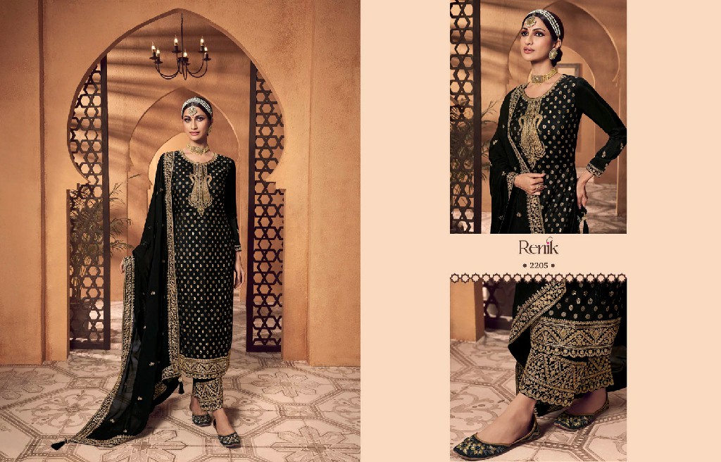 RENIK FASHIONS PRESENTS MUSKAN STYLISH VISCOSE DOLA JACQUARD WITH EMBROIDERY WORK READYMADE SALWAR SUIT