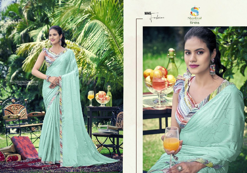 Shashvat Sanvi Wholesale Georgette Lasser Cut Fesitve Sarees