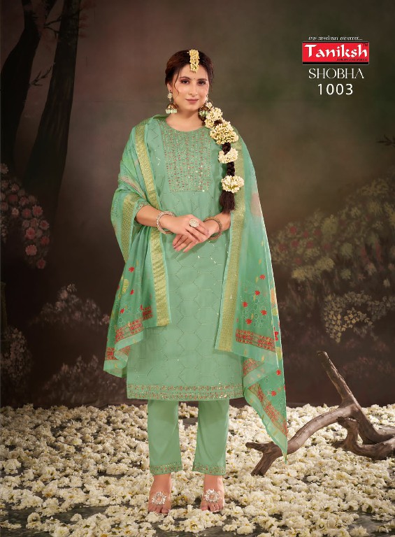 Taniksh Shobha Wholesale Roman Silks With Embroidery Work Kurtis With Pant And Dupatta