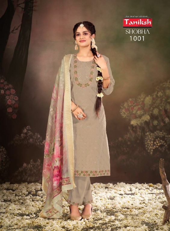 Taniksh Shobha Wholesale Roman Silks With Embroidery Work Kurtis With Pant And Dupatta