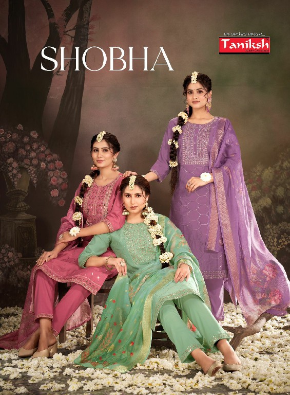 Taniksh Shobha Wholesale Roman Silks With Embroidery Work Kurtis With Pant And Dupatta