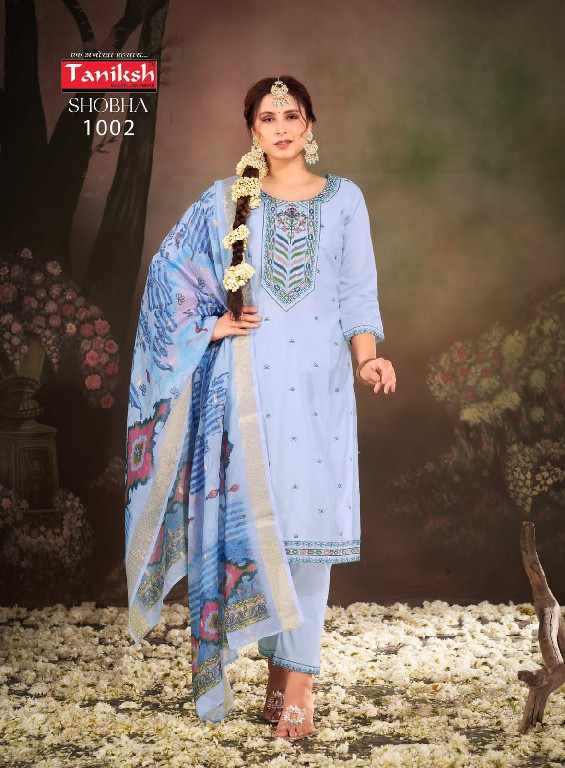 Taniksh Shobha Wholesale Roman Silks With Embroidery Work Kurtis With Pant And Dupatta