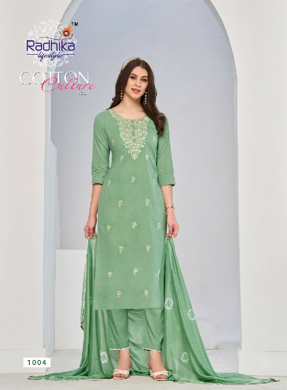 Radhika Cotton Culture Vol-1 Wholesale Pure Cotton Kurti With Pant And Dupatta