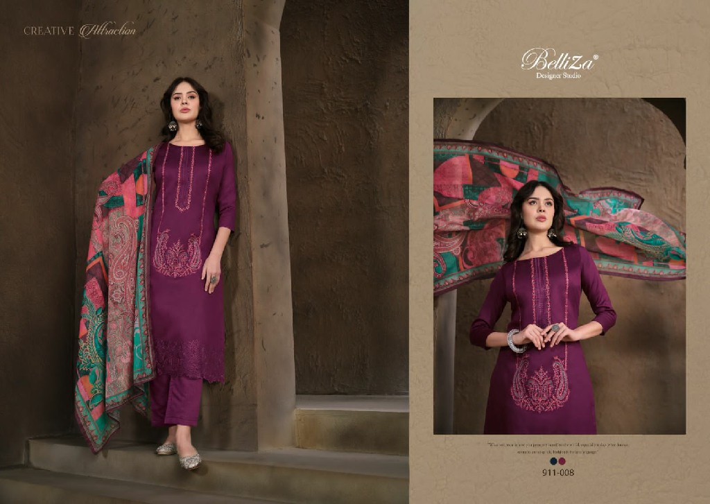 Belliza Jashn E Ishq Vol-7 Wholesale Heavy Jam With Embroidery Work Dress Material