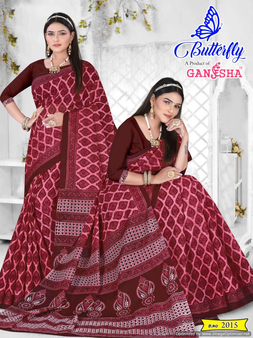 Ganesha Butterfly Vol-2 Wholesale Pure Cotton Printed Sarees