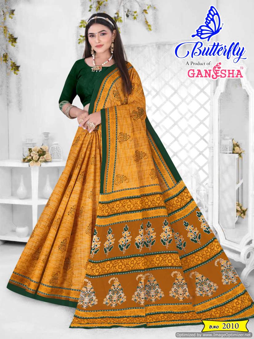 Ganesha Butterfly Vol-2 Wholesale Pure Cotton Printed Sarees
