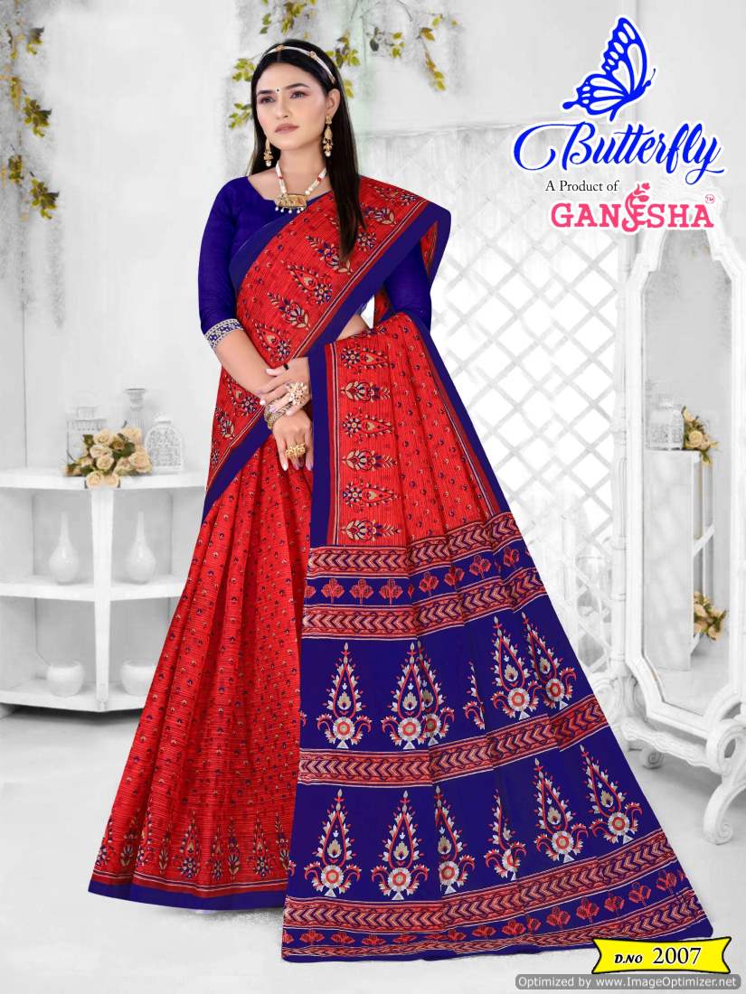 Ganesha Butterfly Vol-2 Wholesale Pure Cotton Printed Sarees