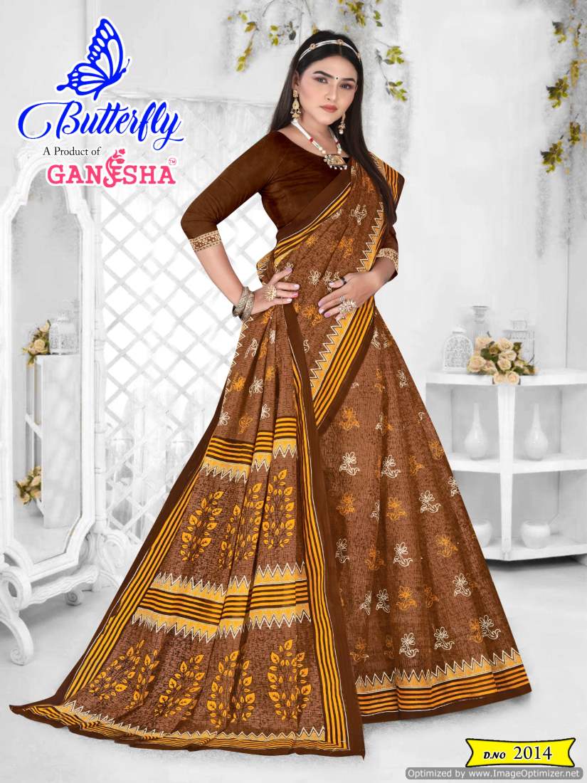 Ganesha Butterfly Vol-2 Wholesale Pure Cotton Printed Sarees