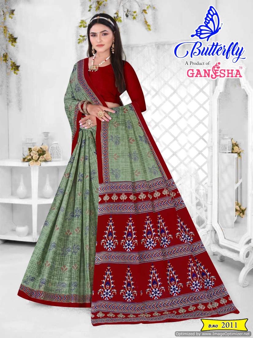 Ganesha Butterfly Vol-2 Wholesale Pure Cotton Printed Sarees