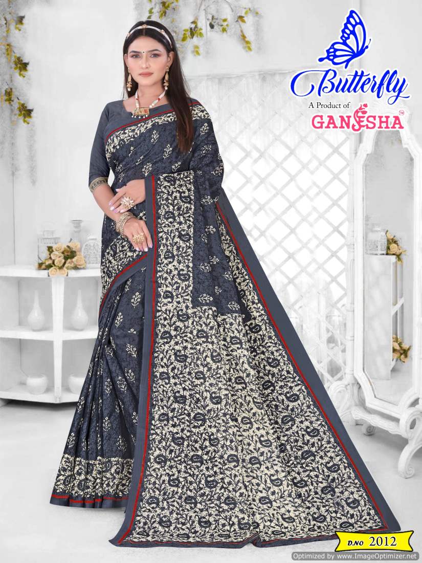 Ganesha Butterfly Vol-2 Wholesale Pure Cotton Printed Sarees