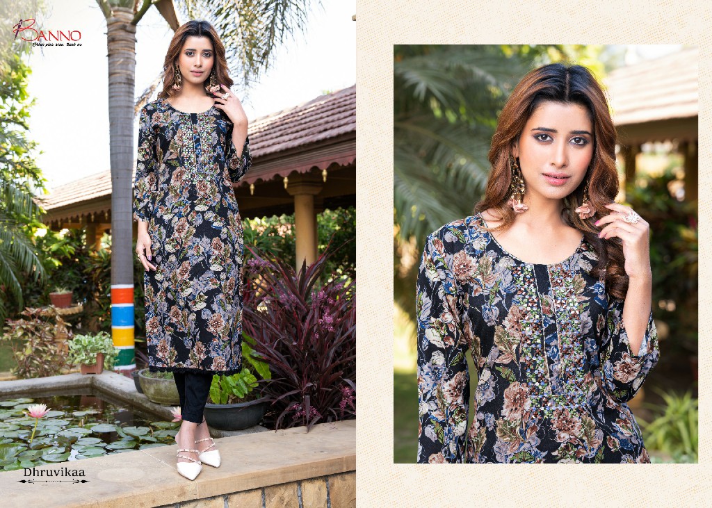 BANNO SHRUTI PRESENTS MISS MASALA VOL 2 DAILY USE VISCOSE THREAD & HAND EMBROIDERED READYMADE KURTI