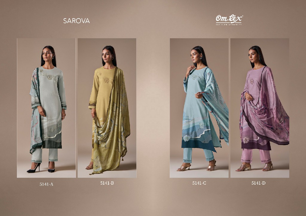 OMTEX SAROVA OCCASION WEAR LINEN COTTON WITH HANDWORK UNSTITCH SALWAR SUIT