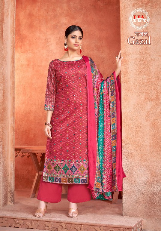 Harshit Gazal Wholesale Pure Zam With Swarovski Work Dress Material