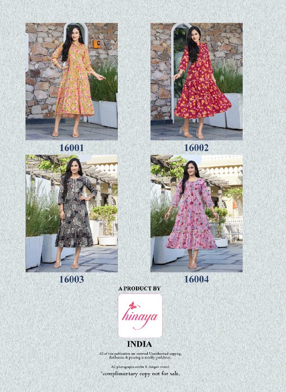 Hinaya Rashi Vol-16 Wholesale Trendy Long Rayon Flaired Kurtis