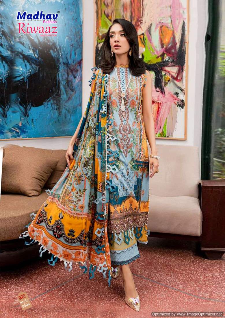 Madhav Riwaaz Vol-8 Wholesale Exclusive Karachi Print Dress Material