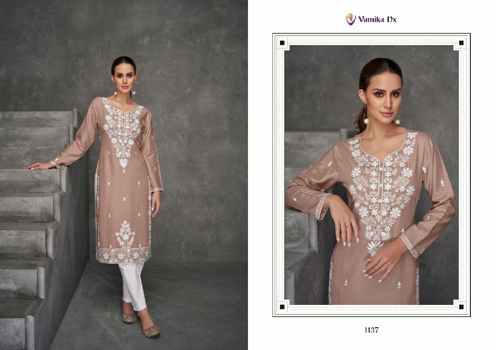 VAMIKA NX ROOH VOL 7 PREMIUM DESIGN LAKHNAWI FULL STITCH VISCOSE TOP WITH PANT