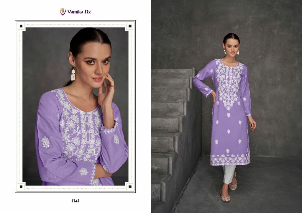 VAMIKA NX ROOH VOL 7 HIT PREMIUM DESIGN LAKHNAWI FULL STITCH VISCOSE TOP WITH PANT