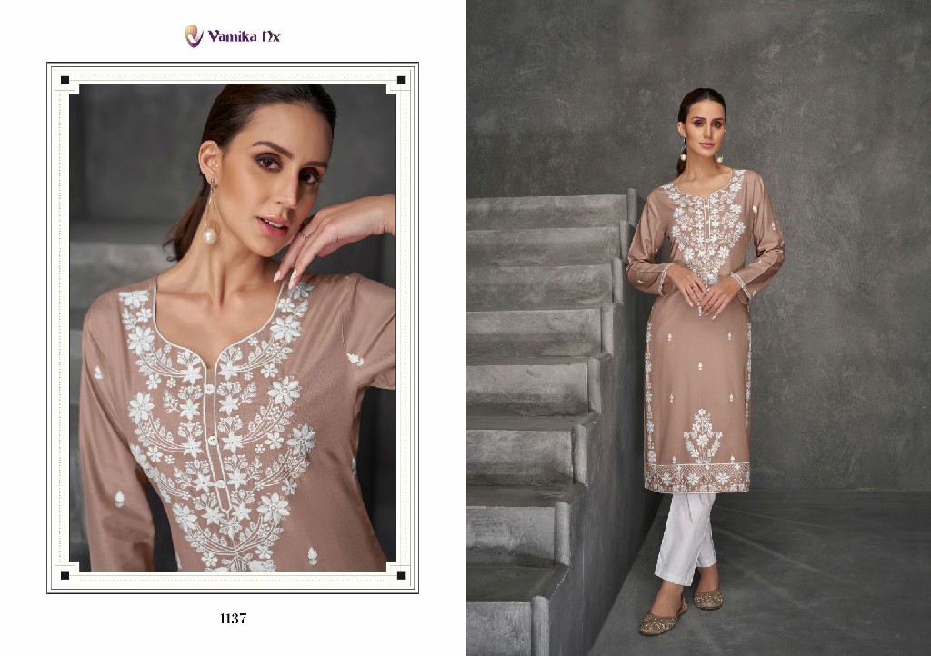 VAMIKA NX ROOH VOL 7 PREMIUM DESIGN LAKHNAWI FULL STITCH VISCOSE TOP WITH PANT