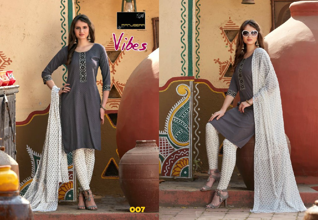 MANJEERA VIBES BEAUTIFUL RAYON PRINT FULLY STITCH SALWAR KAMEEZ COLLECTION