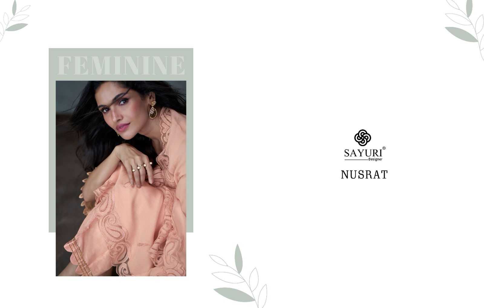 SAYURI DESIGNER WHOLESALE EXPORTS NUSRAT 5322-5325 PURE ORGANZA SILK READYMADE DRESS FOR WOMEN