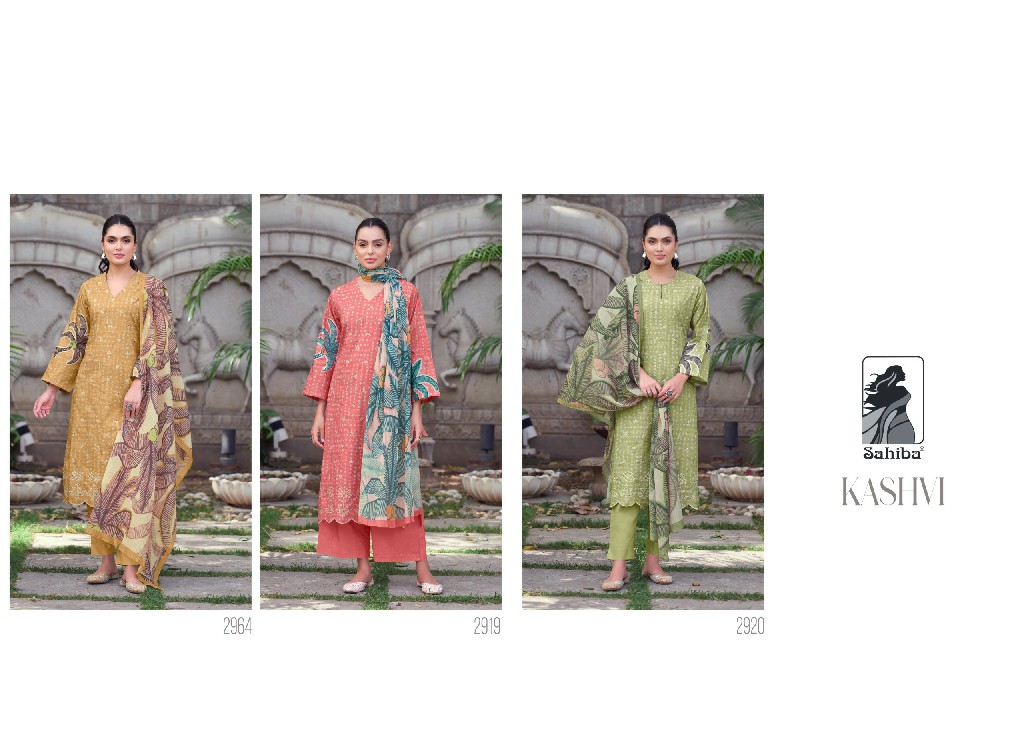 Sahiba Kashvi Wholesale Pure Cotton Lawn With Embroidery Salwar Suits