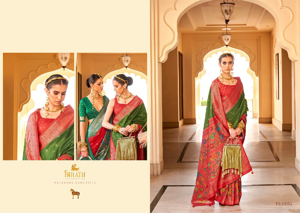 Trirath Swastik Wholesale Silk With Paithani Design Festive Sarees