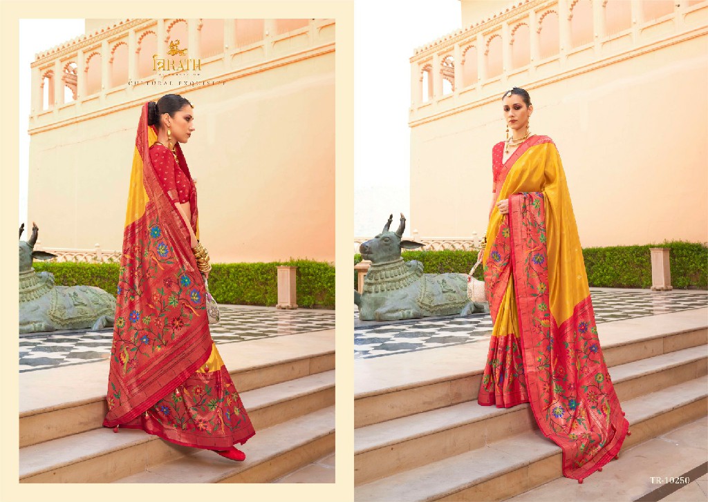 Trirath Swastik Wholesale Silk With Paithani Design Festive Sarees