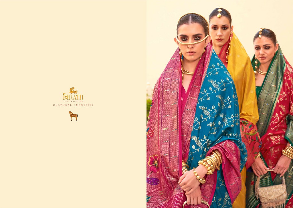 Trirath Swastik Wholesale Silk With Paithani Design Festive Sarees