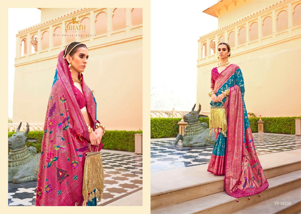 Trirath Swastik Wholesale Silk With Paithani Design Festive Sarees