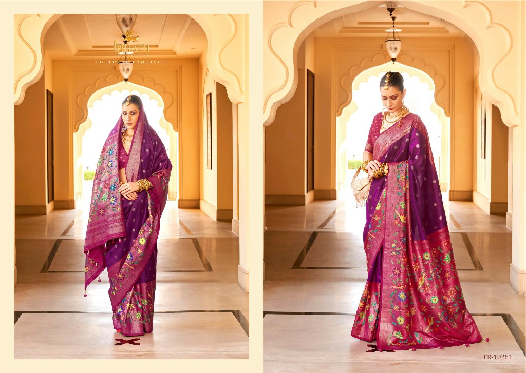 Trirath Swastik Wholesale Silk With Paithani Design Festive Sarees